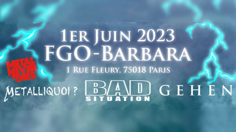 GEHEN organise une soirée de concerts au FGO Barbara (Paris XVIII) le 1er juin 2023